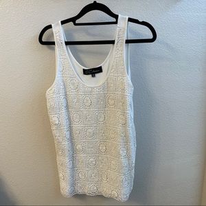 GCollection white crochet tank